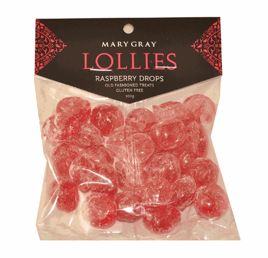 Mary Gray Lollies Raspberry 100g Bag